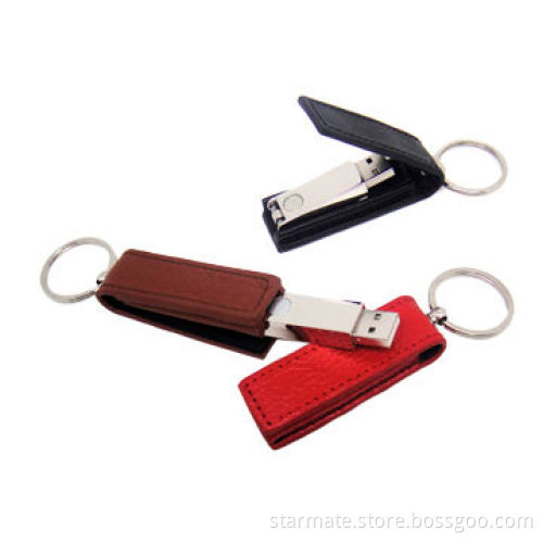 Leather USB Flash Drives with 128MB to 16GB Capacity